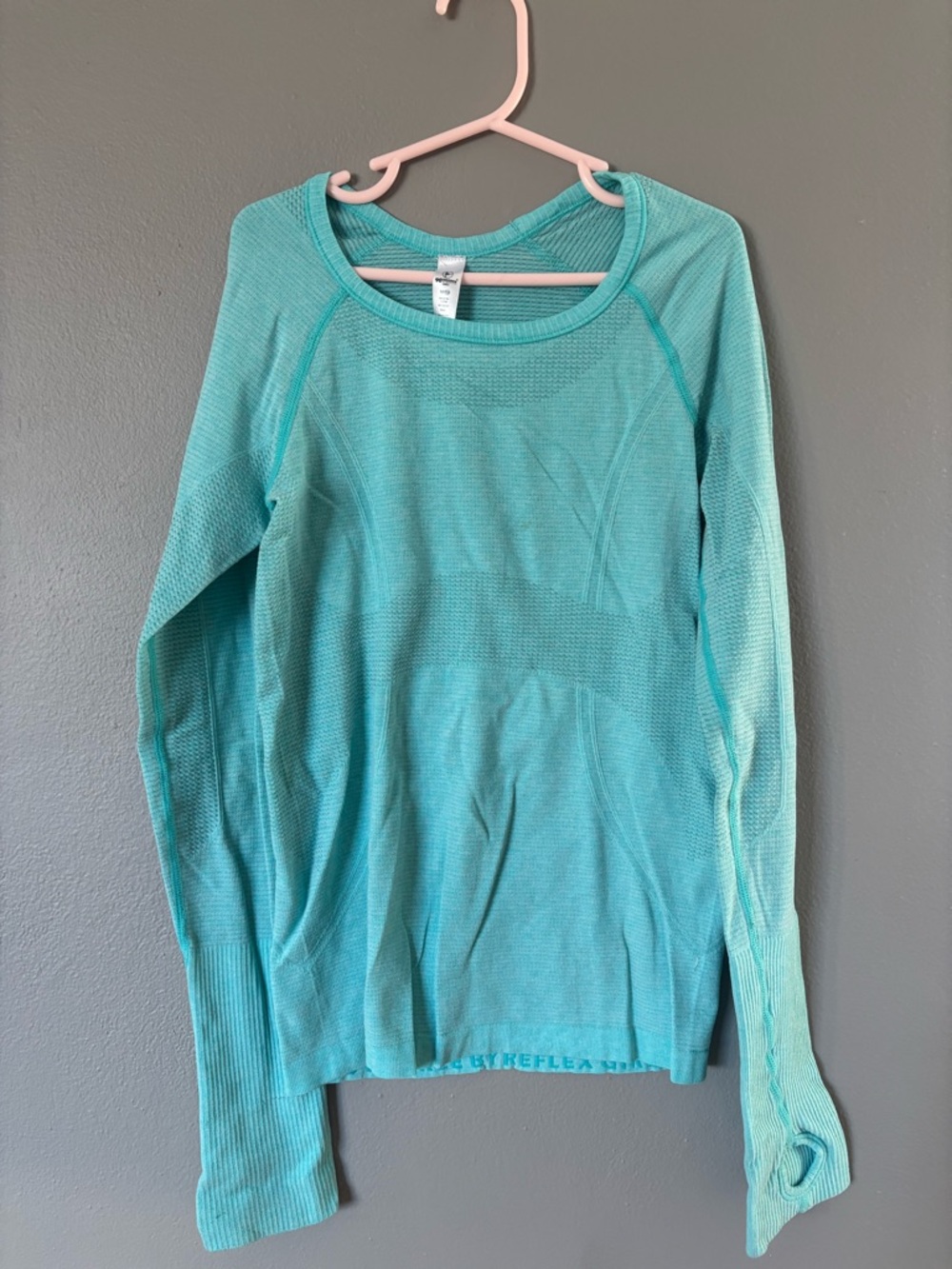 90 Degree By Reflex Teal Long Sleeve Athletic Top